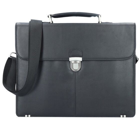 Esquire Oxford aktetas leder 40 cm Laptopcompartiment
