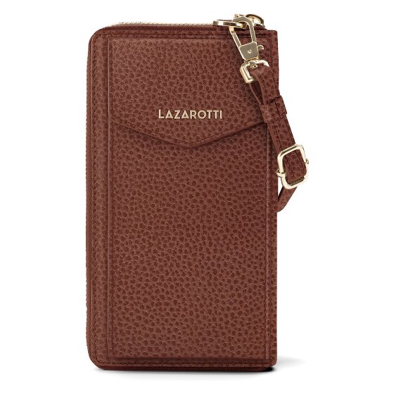 Lazarotti Bologna Leren Zip-Around Portemonnee Mobiel Telefoonhoesje Leer 19 cm