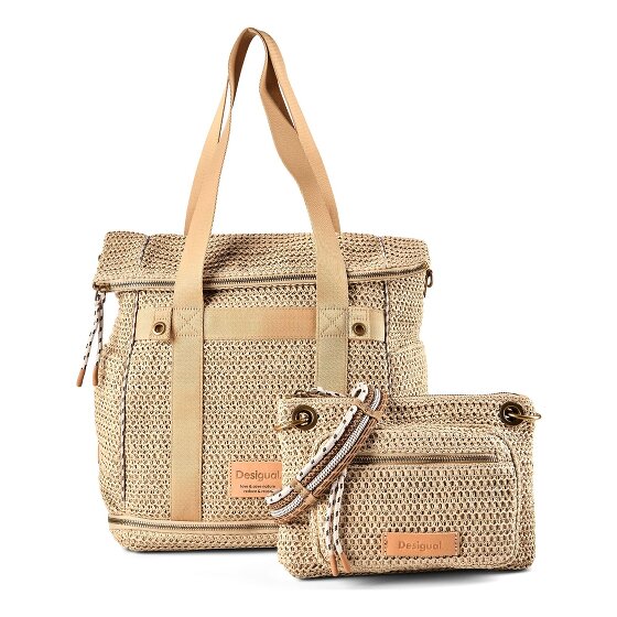 Desigual Raffia Schoudertas 29 cm met uitbreidingsplooi