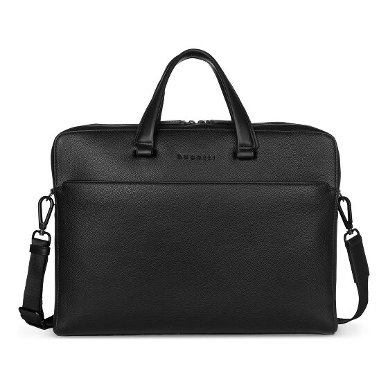 bugatti Black Koffer Leer 38 cm Laptop compartiment