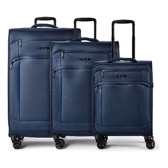 d&n Travel Line 9804 4 wielen Kofferset 3-delig met uitbreidingsplooi