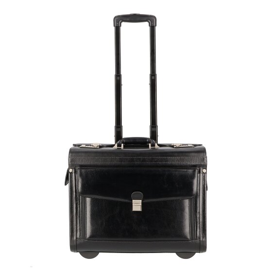 Dermata 2 wielen Pilotentrolley Leder 39 cm Laptopvak