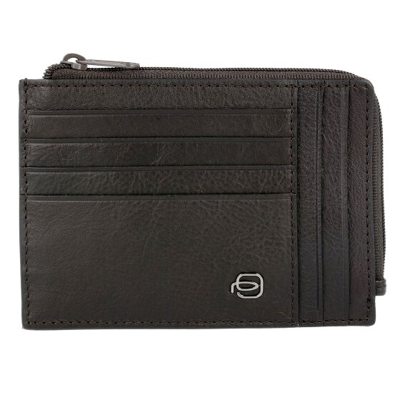Piquadro Zwart Vierkant Creditcardetui RFID Leer 12,5 cm