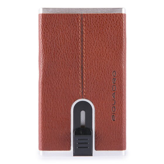 Piquadro Zwart Vierkant Creditcardetui RFID Leer 6 cm