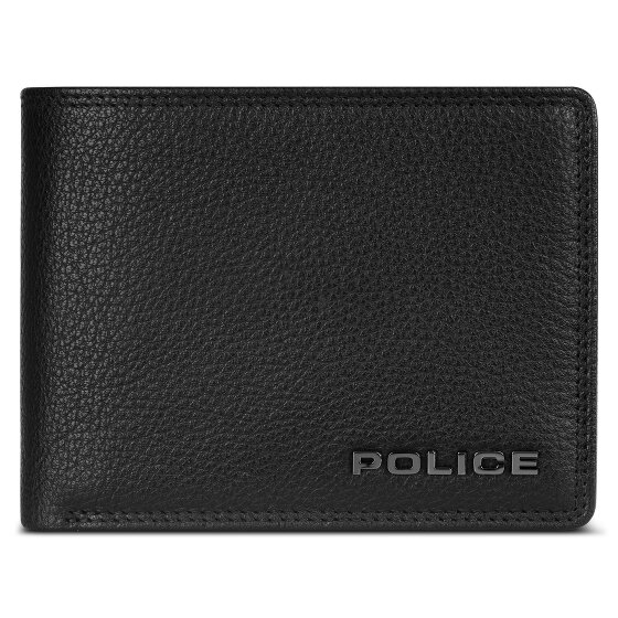 Police Portemonnee RFID leer 12 cm uitklapbaar met ritsvak