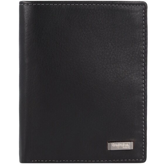 Greenland Nature Zwarte Nappa Portemonnee RFID Leer 9,5 cm