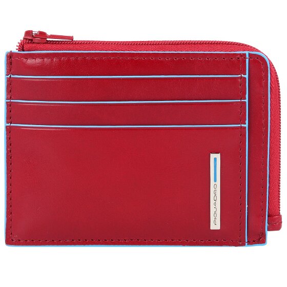 Piquadro Blauw vierkant creditcard etui RFID leer 11 cm