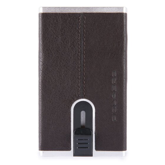 Piquadro Zwart Vierkant Creditcardetui RFID Leer 6 cm
