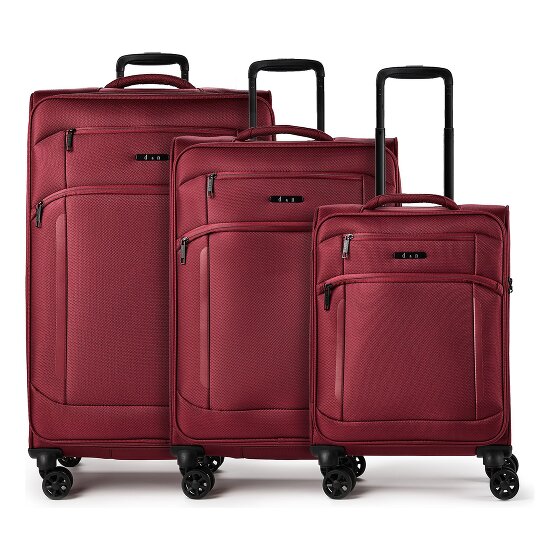 d&n Travel Line 9804 4 wielen Kofferset 3-delig met uitbreidingsplooi