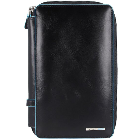 Piquadro Blauw vierkant reisetui leer 14 cm