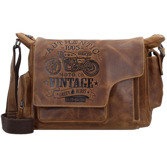 Greenburry Vintage Café Racer Messenger Leer 39 cm