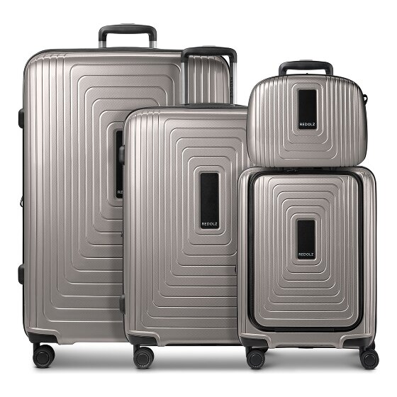 Redolz Essentials14 4-wiel kofferset Beautycase 4st met uitklapbaar laptopvak