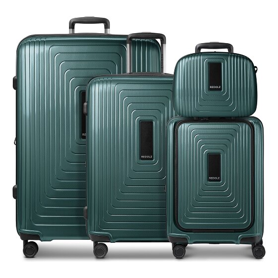 Redolz Essentials14 4-wiel kofferset Beautycase 4st met uitklapbaar laptopvak