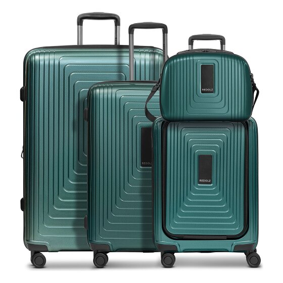 Redolz Essentials14 4-wiel kofferset Beautycase 4st met uitklapbaar laptopvak