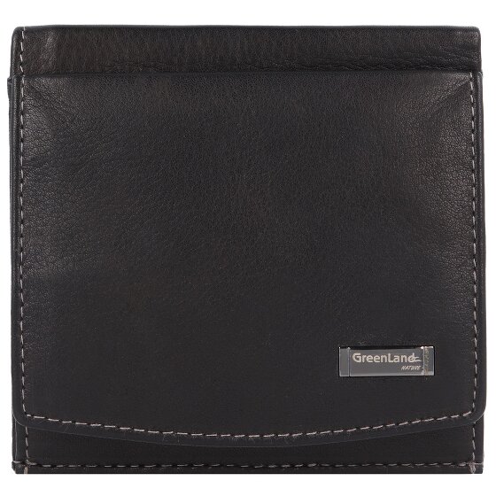 Greenland Nature Zwarte Nappa Portemonnee RFID Leer 9,5 cm