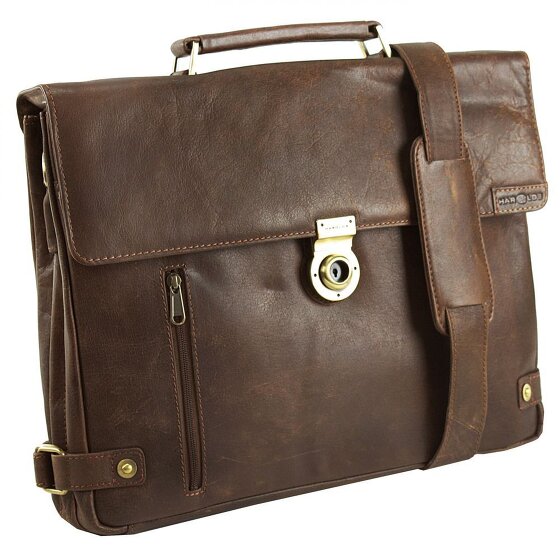 Harold's Crunchy aktetas Leer 40 cm Laptopcompartiment