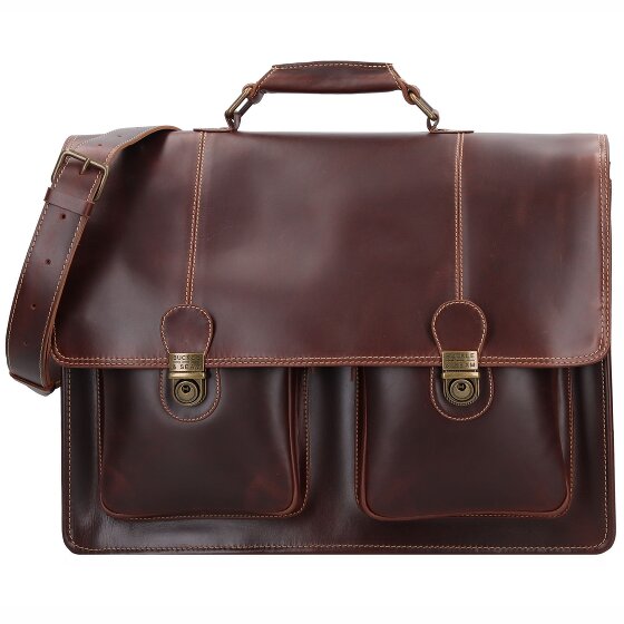Buckle & Seam Nevada aktetas leer 42 cm laptop compartiment
