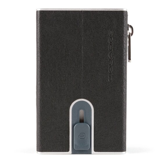 Piquadro Zwart Vierkant Creditcardetui Leer 6 cm
