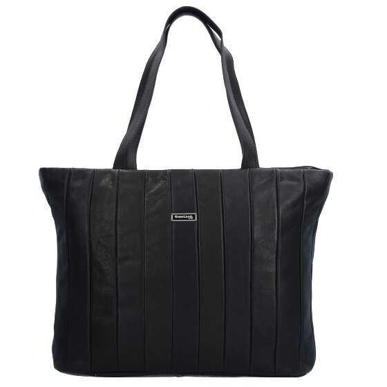 Greenland Nature Zwarte Nappa Shopper Tas Leer 37 cm