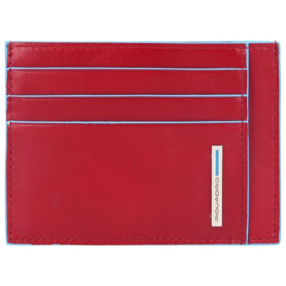 Piquadro Blauwe vierkante creditcard etui RFID Leer 11,5 cm