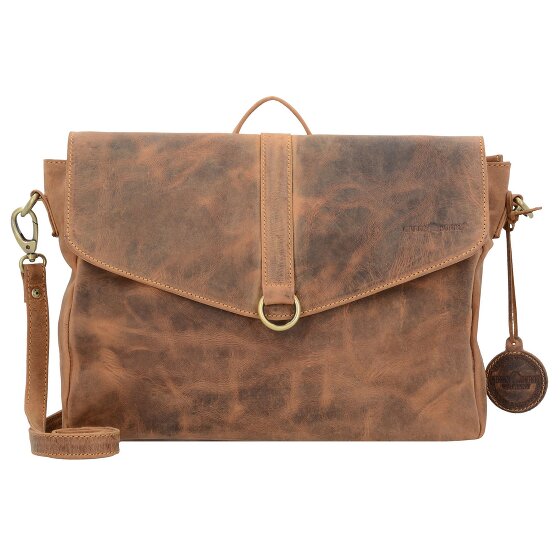 Greenburry Vintage aktetas schoudertas rugzak leer 35 cm