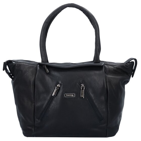 Greenland Nature Zwarte Nappa Shopper Tas Leer 33 cm
