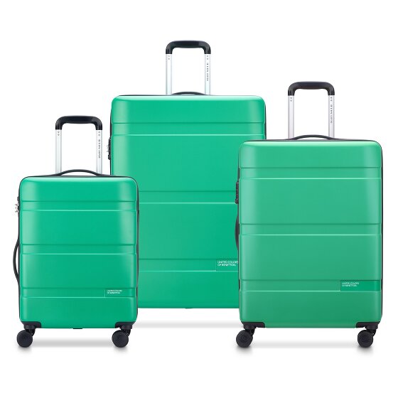 Delsey Paris x United Colors of Benetton Now Hardside 4-wiel kofferset 3-delig met stretch vouw