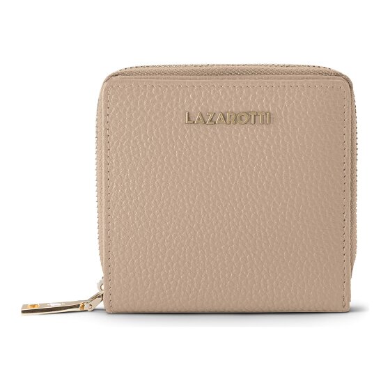 Lazarotti Bologna leer portemonnee met rits rondom, medium, 10 cm