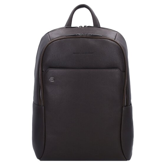Piquadro Zwarte Square Rugzakken Leer 44 cm Laptopvak