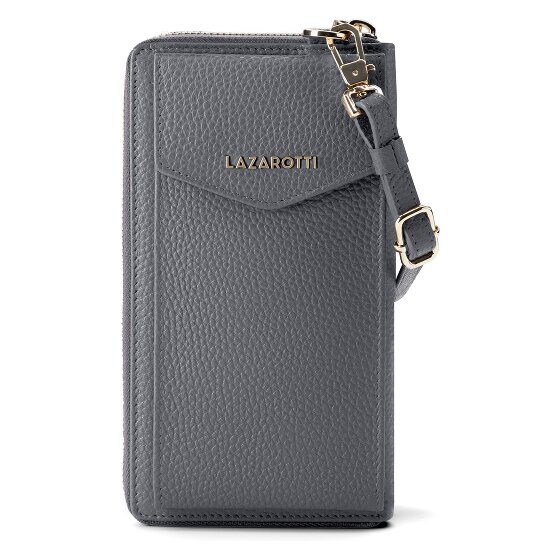 Lazarotti Bologna Leren Zip-Around Portemonnee Mobiel Telefoonhoesje Leer 19 cm