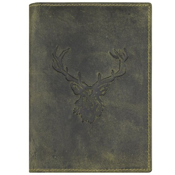 Greenburry Vintage Stag ID Case Leer 12 cm