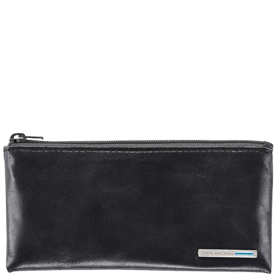 Piquadro Blauw vierkant sleuteletui leer 14 cm