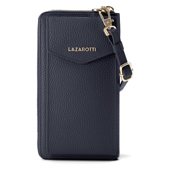 Lazarotti Bologna Leren Zip-Around Portemonnee Mobiel Telefoonhoesje Leer 19 cm