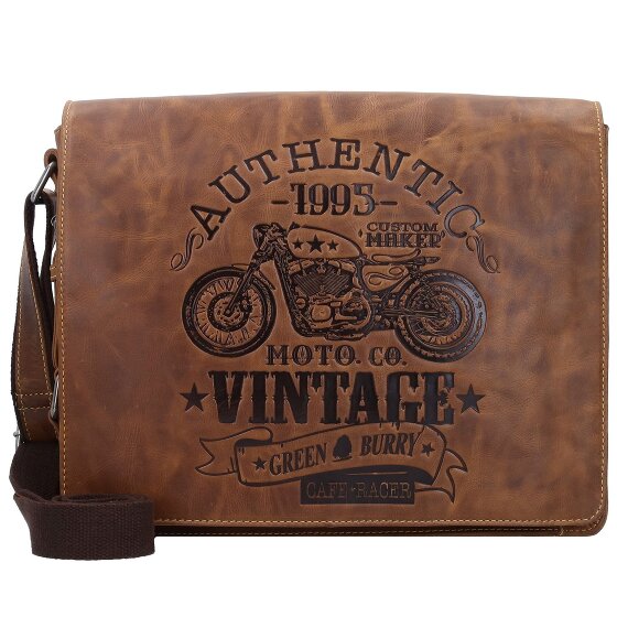 Greenburry Vintage Café Racer Messenger Leer 33 cm