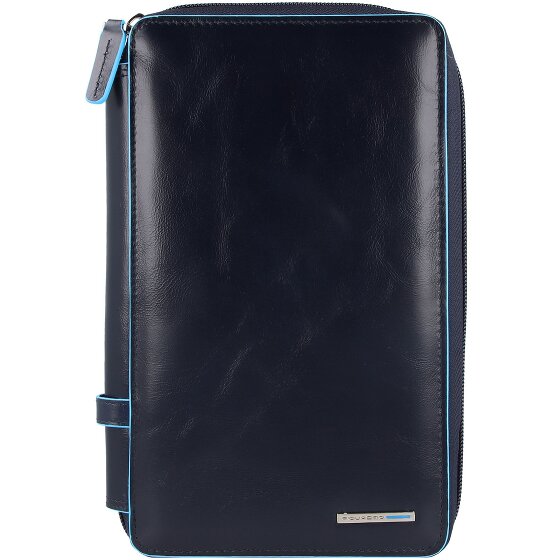 Piquadro Blauw vierkant reisetui leer 14 cm