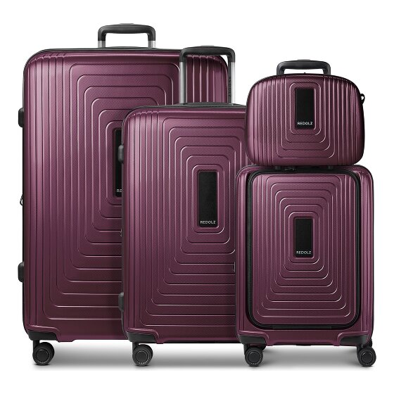 Redolz Essentials14 4-wiel kofferset Beautycase 4st met uitklapbaar laptopvak