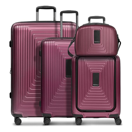 Redolz Essentials14 4-wiel kofferset Beautycase 4st met uitklapbaar laptopvak