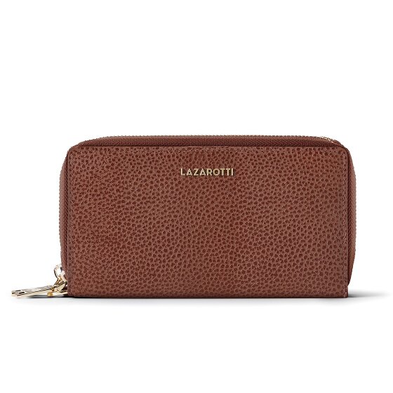Lazarotti Bologna Leer XL Dubbele Zip-Around Portemonnee RFID Leer 20 cm