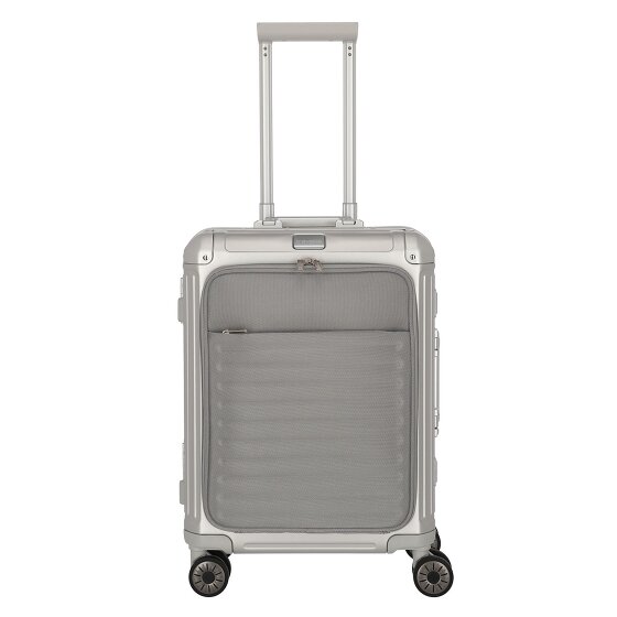 Travelite Next 4-wielige cabinewagen van Aluminium, 55 cm, met laptopvak