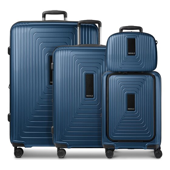 Redolz Essentials14 4-wiel kofferset Beautycase 4st met uitklapbaar laptopvak