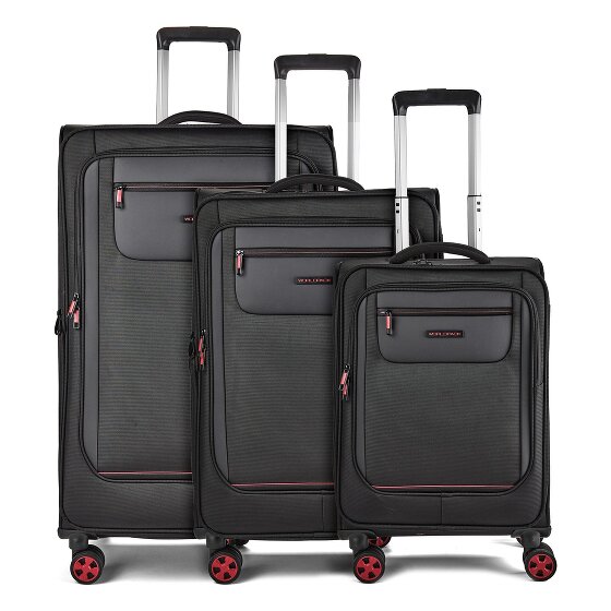 Worldpack Oxford 4 wielen Kofferset 3-delig met uitbreidingsplooi