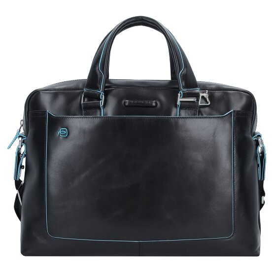 Piquadro Blauwe Square Briefcase III Leder 40 cm Laptopcompartiment
