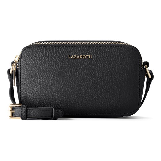 Lazarotti Bologna leer crossbody tas Camera-Bag leer dubbele rits 18 cm