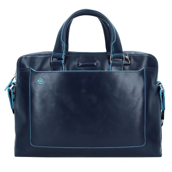 Piquadro Blauwe Square Briefcase III Leder 40 cm Laptopcompartiment