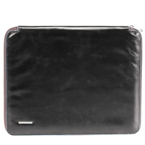 Piquadro Blauwe vierkante schrijfmap A4 leer 27 cm