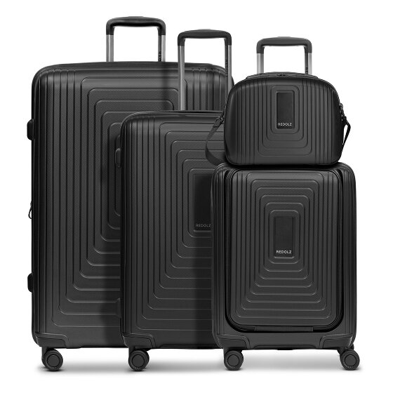 Redolz Essentials14 4-wiel kofferset Beautycase 4st met uitklapbaar laptopvak