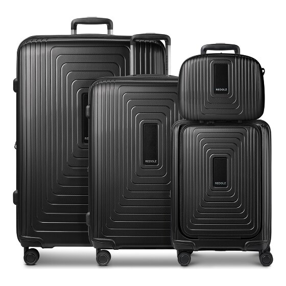 Redolz Essentials14 4-wiel kofferset Beautycase 4st met uitklapbaar laptopvak