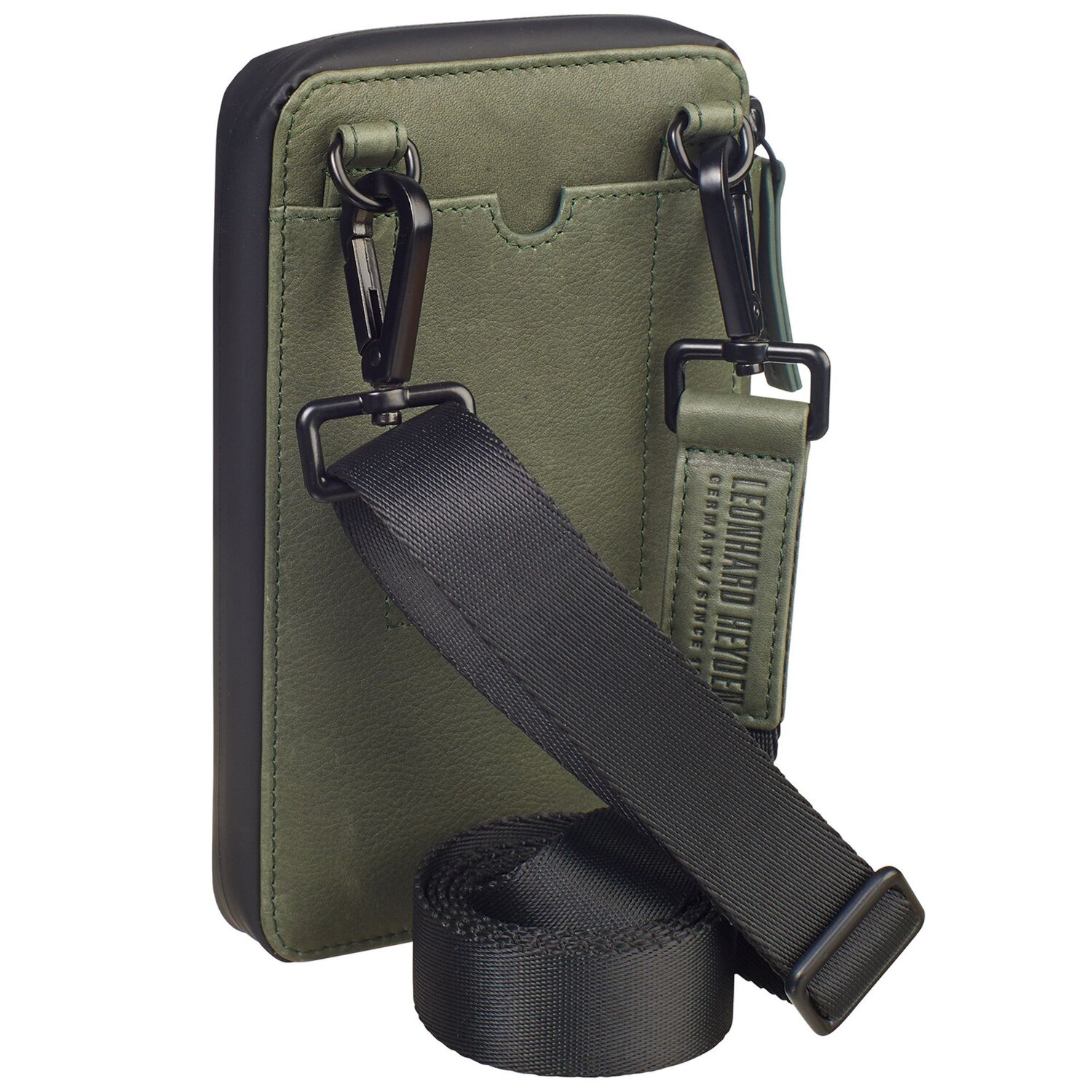 Leonhard Heyden Haags Mobiel Tasje Leer 11 cm oliv Bagage24