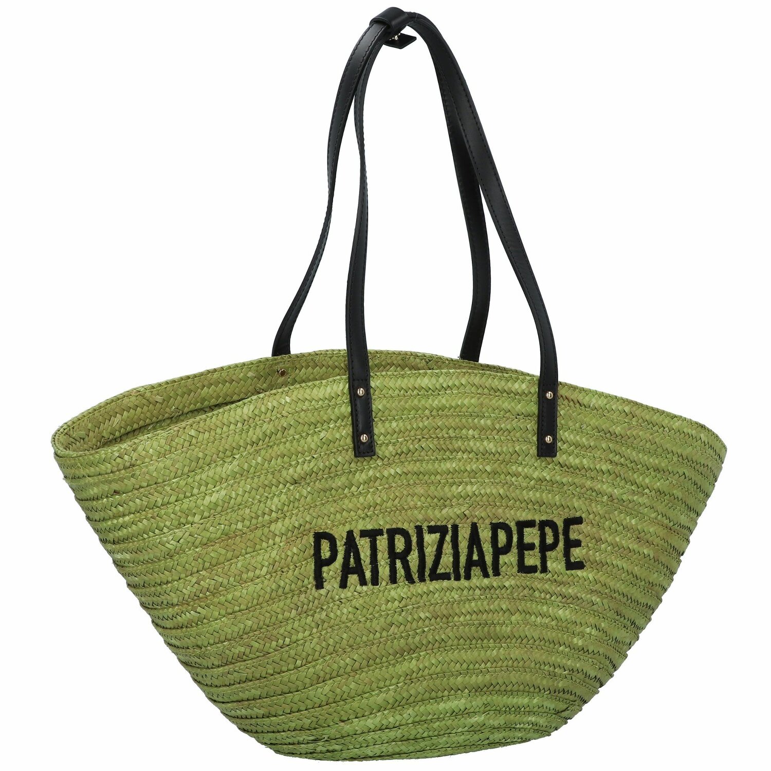 Ham dutje Flitsend Patrizia Pepe Summer Straw Shopper Tas 40 cm lime | Bagage24.nl