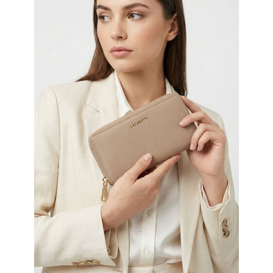 Lazarotti Bologna Leather XL portemonnee met dubbele ritssluiting rondom, RFID-bescherming, leer, 20 cm